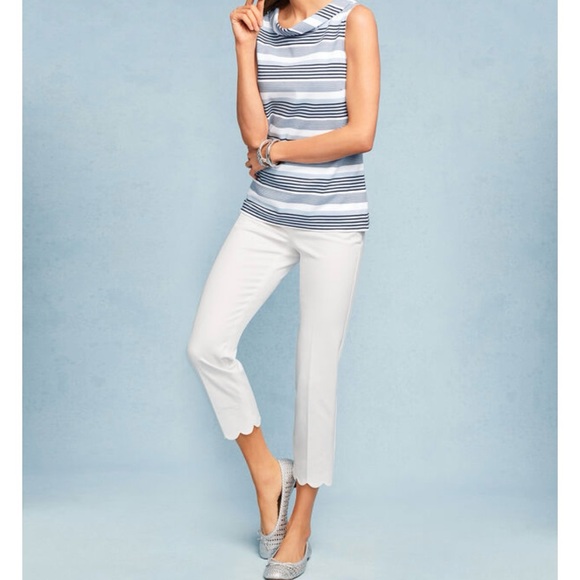 Talbots Scallop Hem Chatham 6P crop - Picture 1 of 7